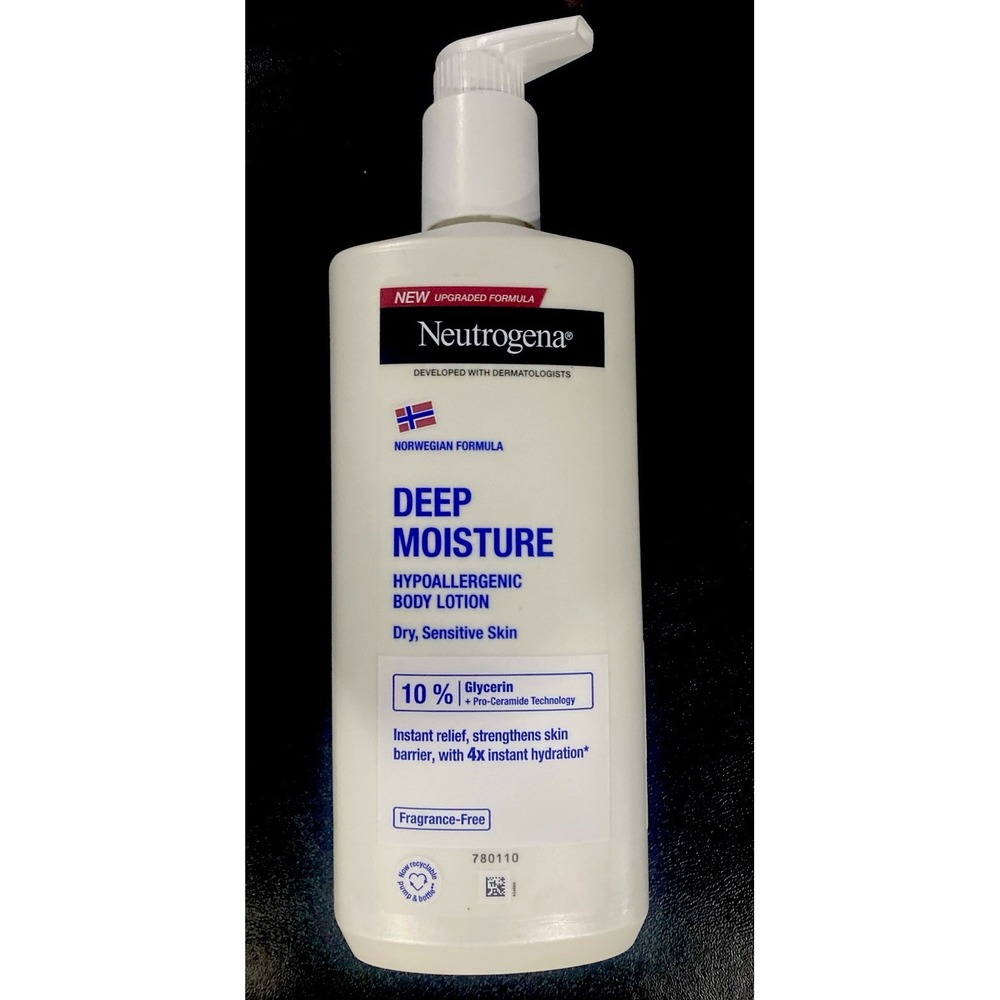 Neutrogena Deep Moisture Body Lotion 13.5 oz Hypoallergenic Fragrance Free NEW